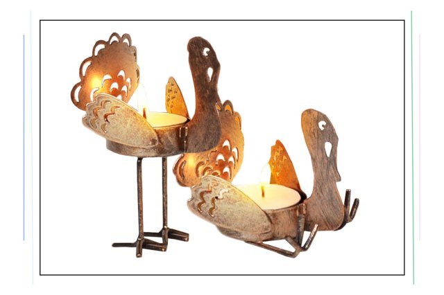 An image of candle holder shaped like turkeys