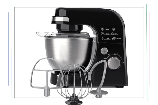 An image of a black stand mixer