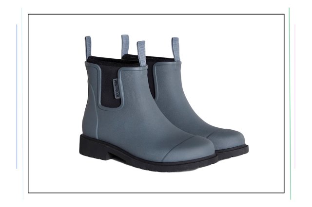 An image of grey ankle rain boots