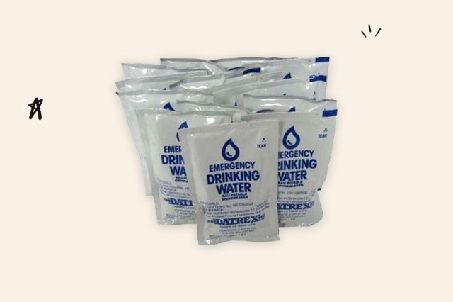 An image of emergency drinking water pouches