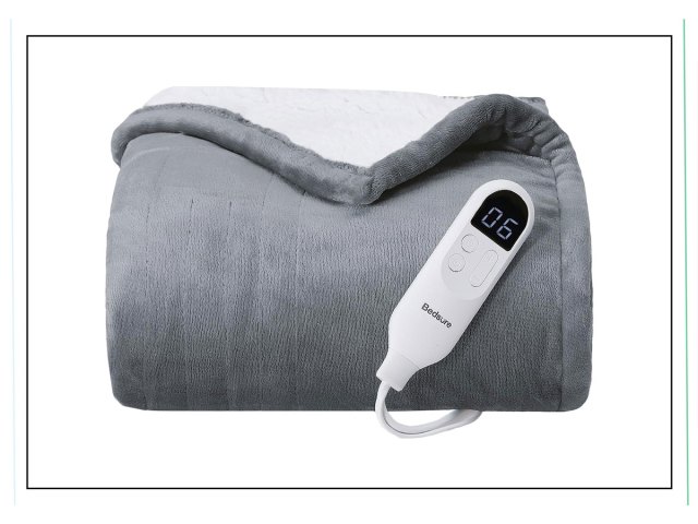 An image of a gray electric blanket
