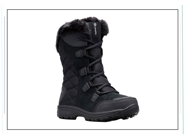 An image of a black snow boot