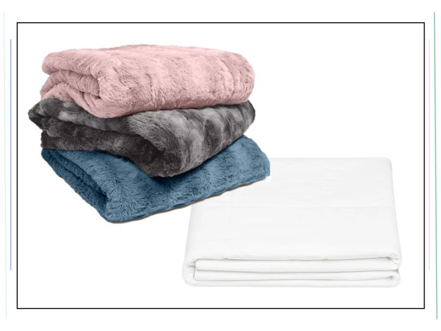 An image of four throw blankets