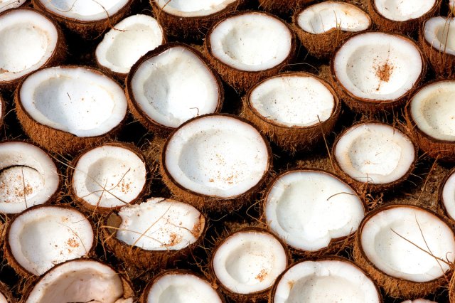 An image of open coconuts