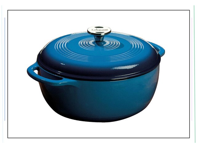An image of a blue Dutch oven