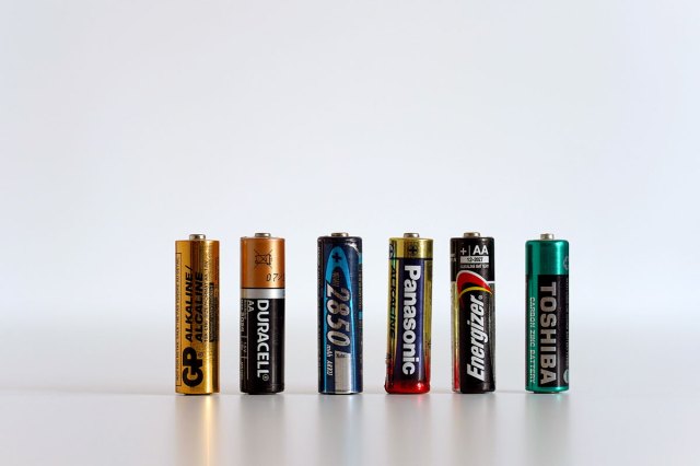 An image of various batteries