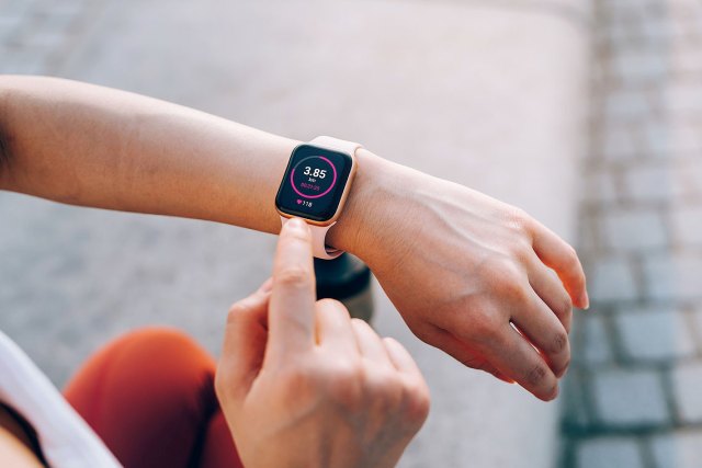 An image of a smart watch on a person's wrist