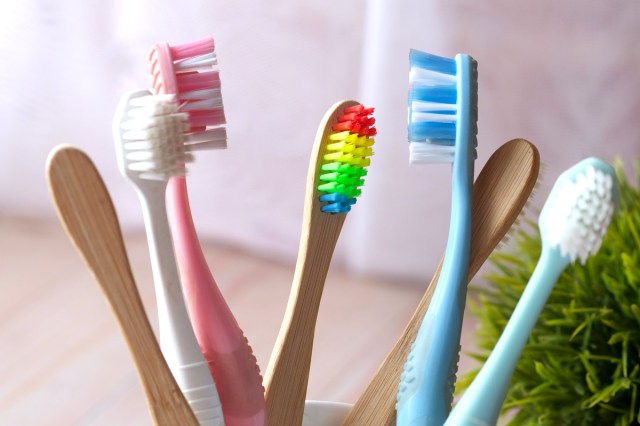 An image of toothbrushes