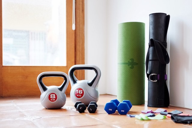 An image of weights and workout equipment