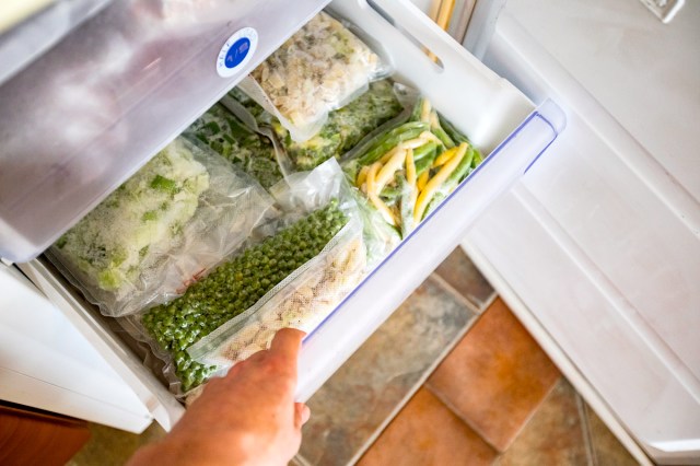 An image of a refrigerator vegetable drawer