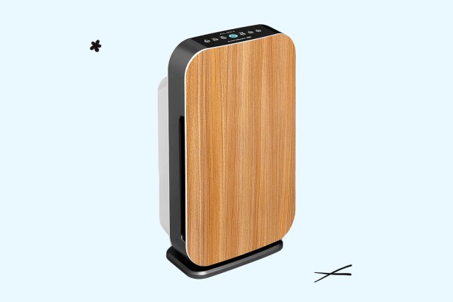 An image of a black and wood Alen BreatheSmart 45i Air Purifier