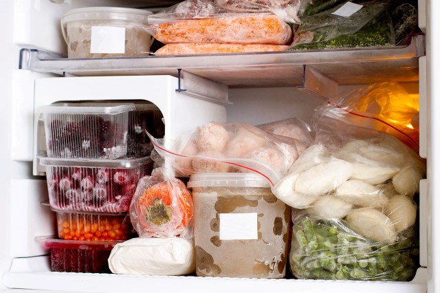 An image of a freezer full of food