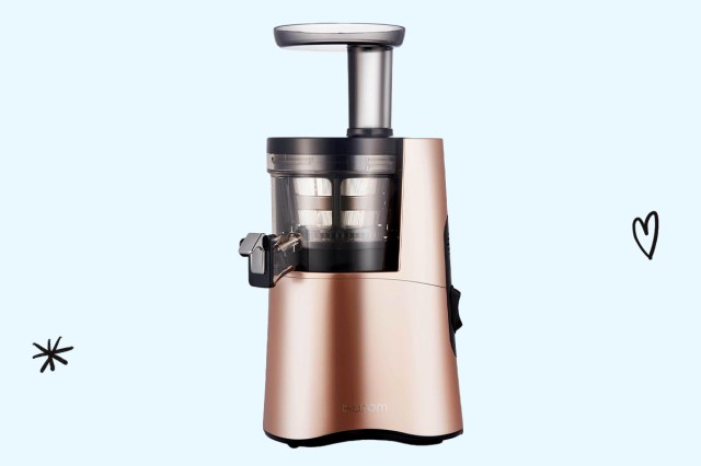 An image of a rose gold Hurom Slow Juicer