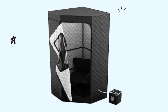 An image of a black SaunaBox SmartSteam Kit