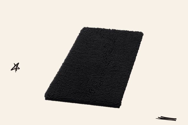 An image of a black bath rug