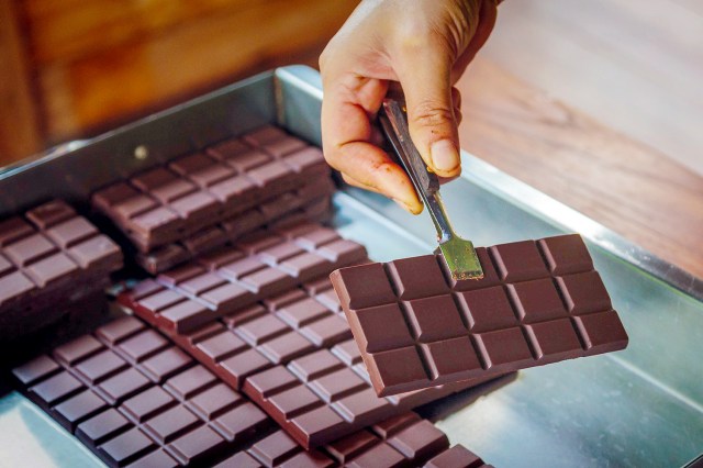 An image of bars of dark chocolate