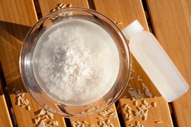 An image of rice in a bowl of water