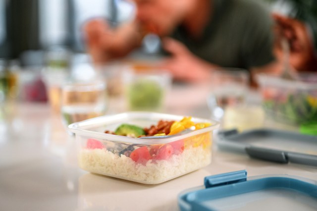 An image of food in a plastic container