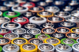 Rows of batteries