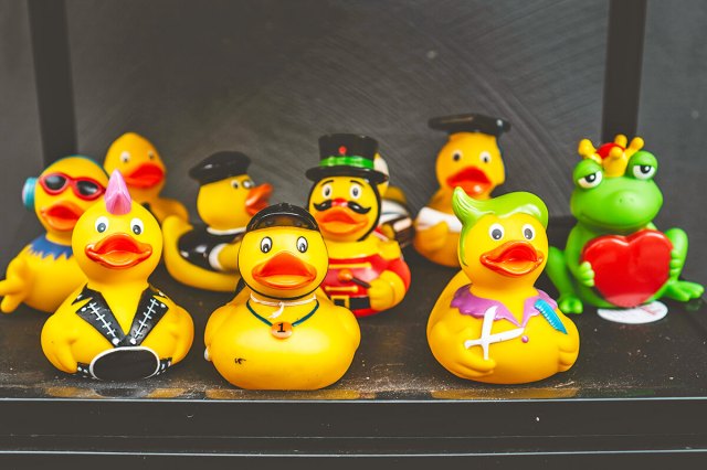 Rubber ducks with different outfits