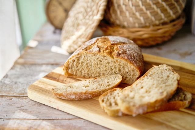 Whole wheat bread on a cutting board