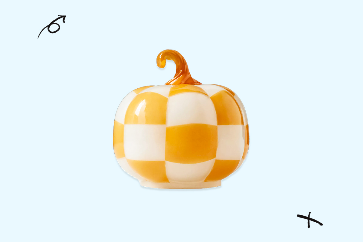 Checkered Glass Pumpkin 