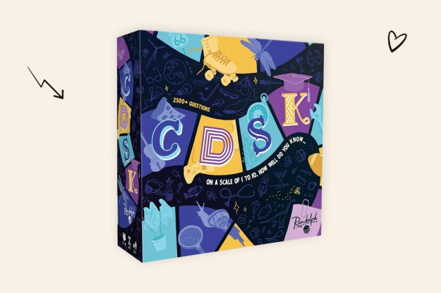 An image of the CDSK trivia board game box