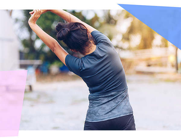 Woman stretching outside before a run 