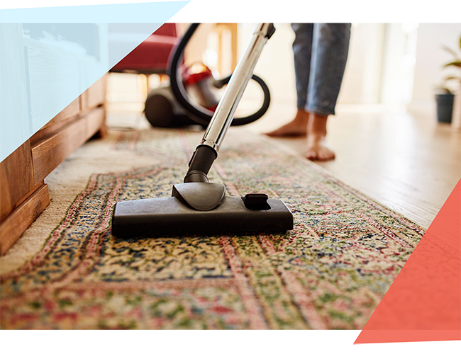 Vacuuming a carpet