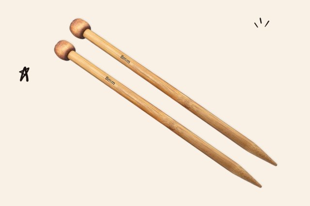 An image of wooden knitting needles