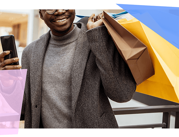 Man carrying shopping bags 