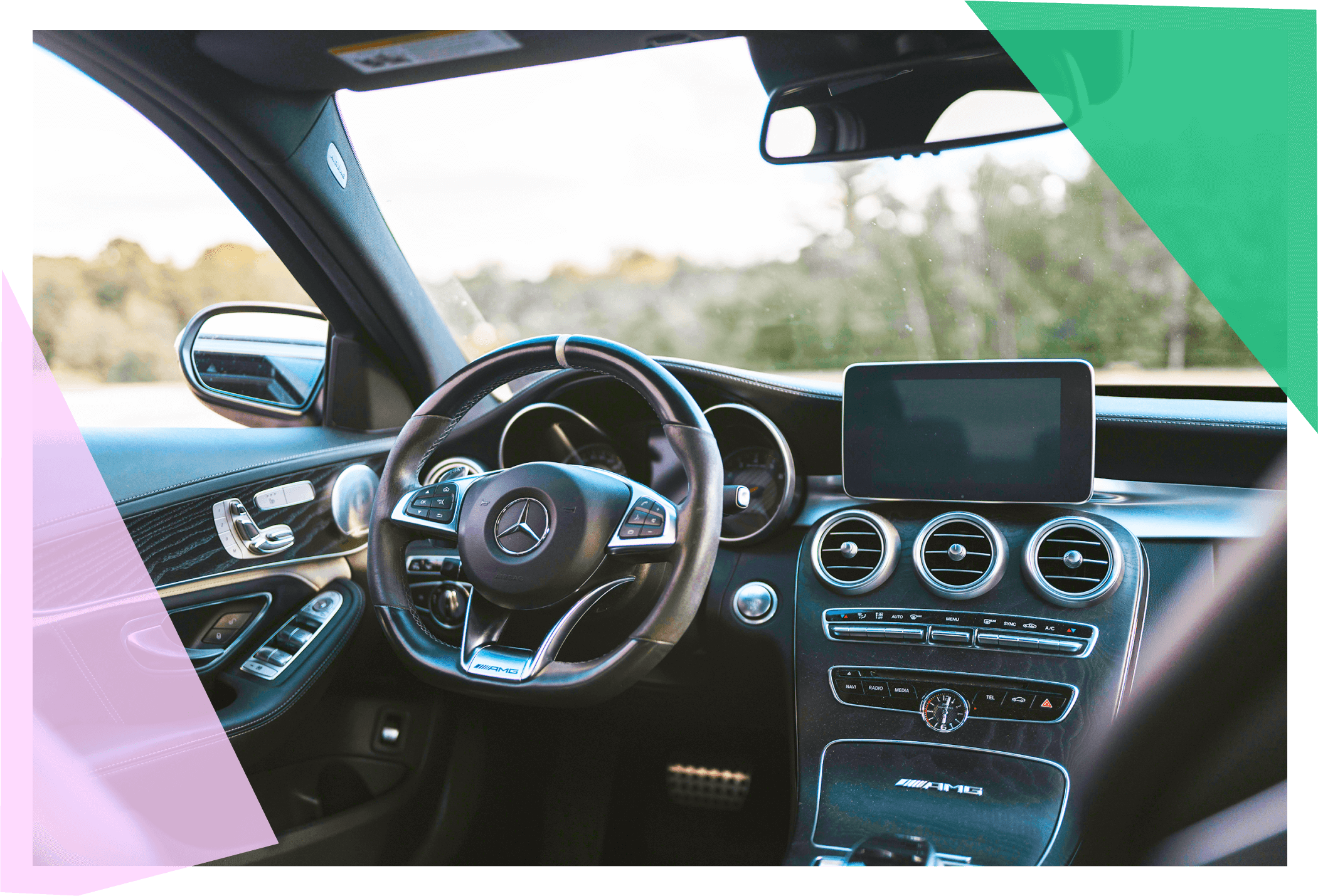 Interior of a Mercedes-Benz car 