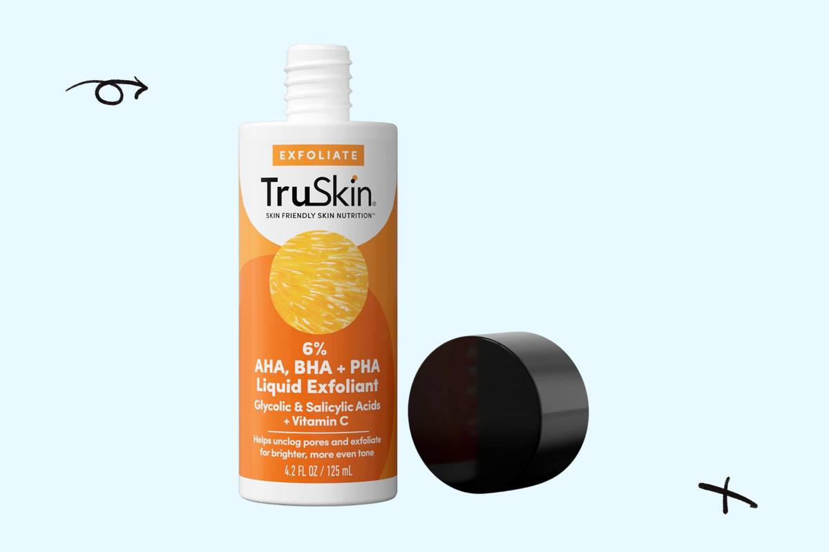 Bottle of TruSkin exfoliant 