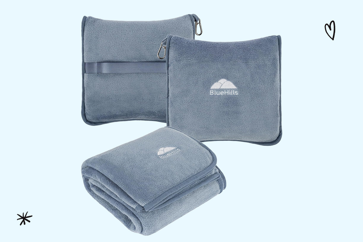 BlueHills Premium Travel Blanket Pillow 