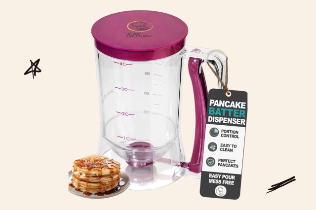 A photo of the pancake batter dispenser