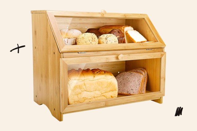 An image of the Homekoko bamboo two-tier bread box