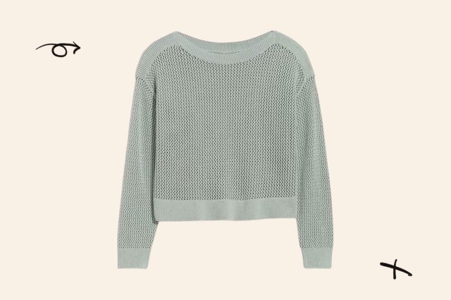 An image of the Old Navy boat-neck open-stitch sweater