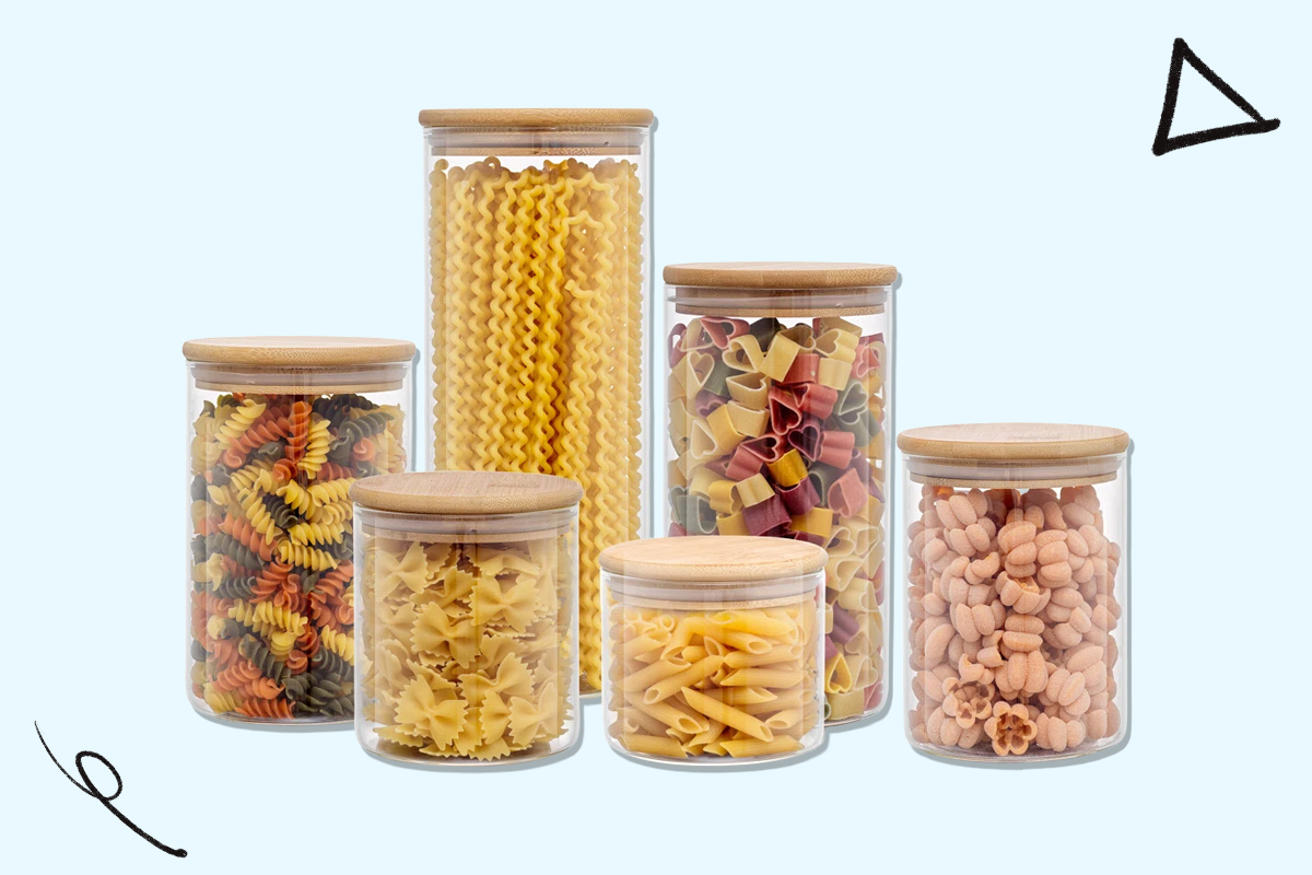 JoyJolt 6-Piece Glass Storage Jars