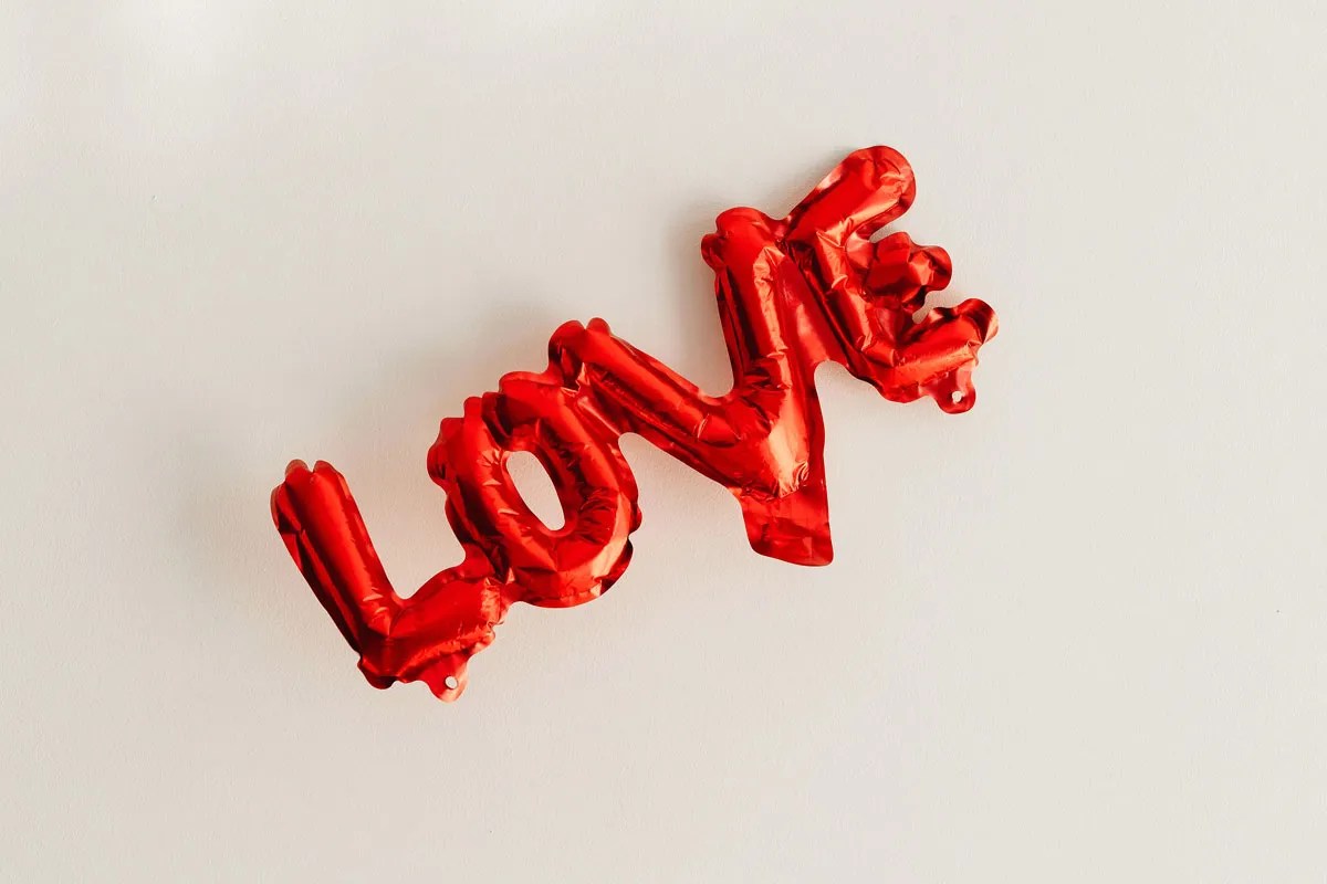 Red letter balloons spelling out 